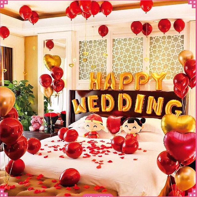Set bóng trang trí phòng cưới mẫu hot nhất tặng kèm bơm