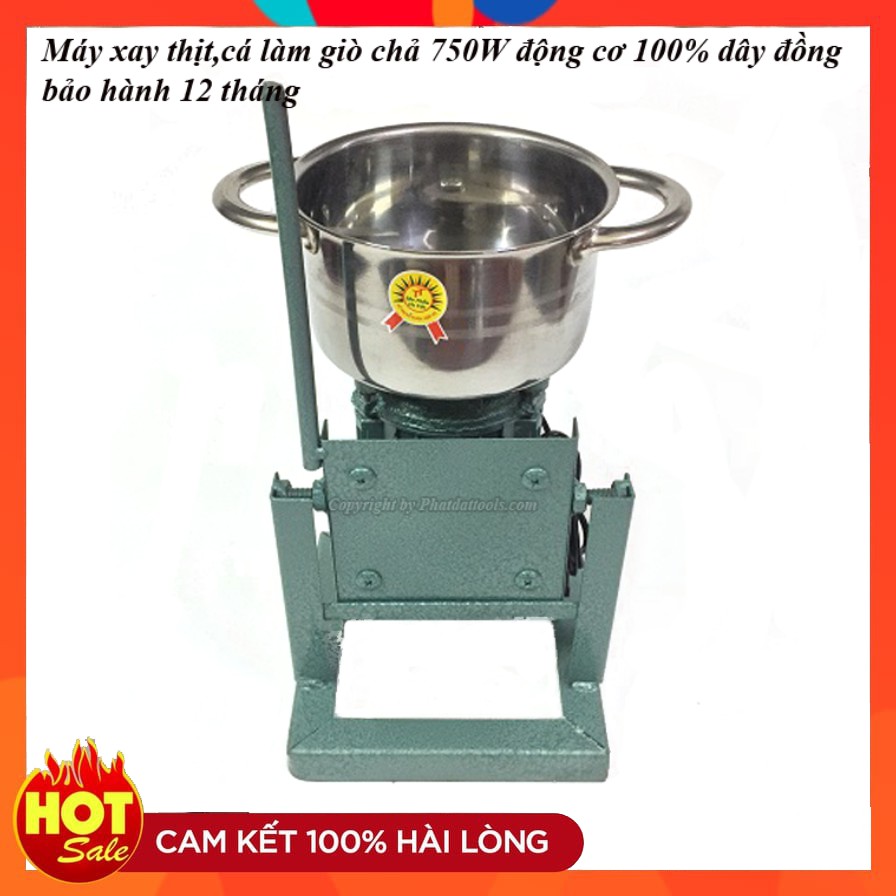 Máy xay thịt nồi 18cm làm giò chả, làm ruốc 750W-tặng lưỡi đánh ruốc tơi, bông