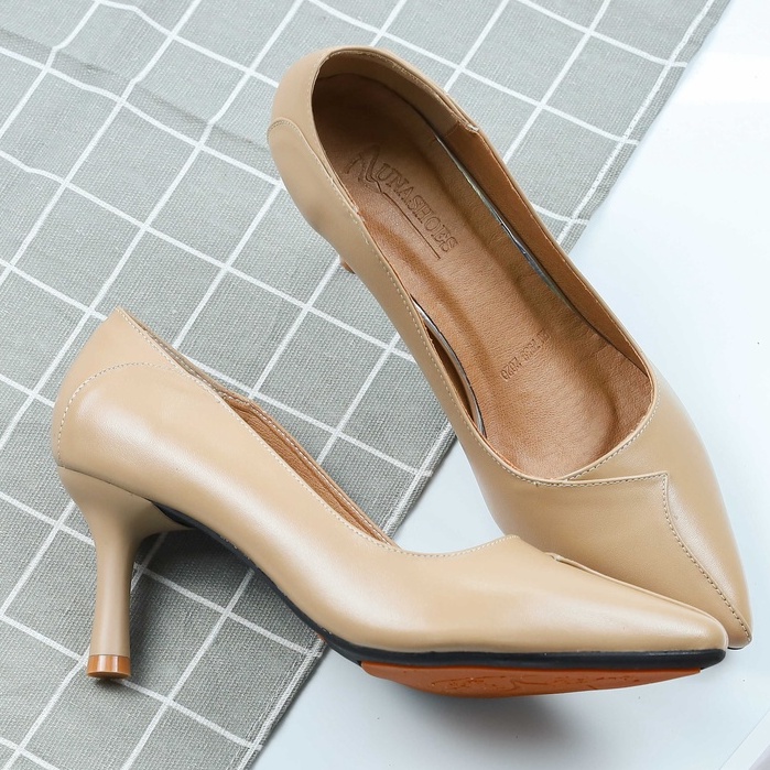 Giày cao gót nữ 7p mũi nhọn LUNASHOES 71902 bảo hành 2 năm 1 đổi 1 thời trang hàng hiệu giầy vnxk giầy trung niên nữ
