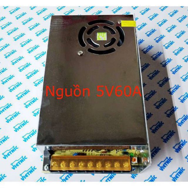 Nguồn led 5V 60A tháo máy trong nhà có quạt hàng mới 90% công suất thực