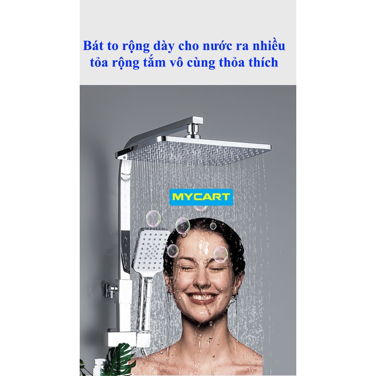 Bộ sen cây tắm đứng, Sen vòi tắm, Vòi hoa sen 4 PHÍM Đàn CRÔM Hiển Thị LED - Hàng Cao Cấp