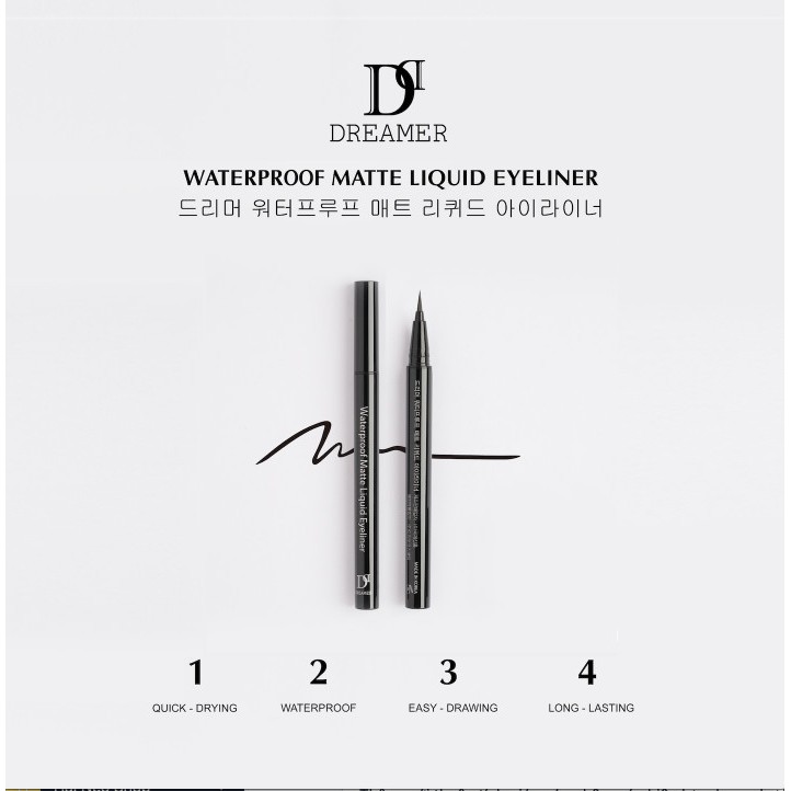 Kẻ Mắt Nước Chống Trôi DREAMER Waterproof Matte Liquid Eyeliner (Hàn Quốc)