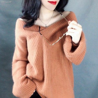 Áo sweater dáng rộng phong cách thu đông hàn quốc nữ tính