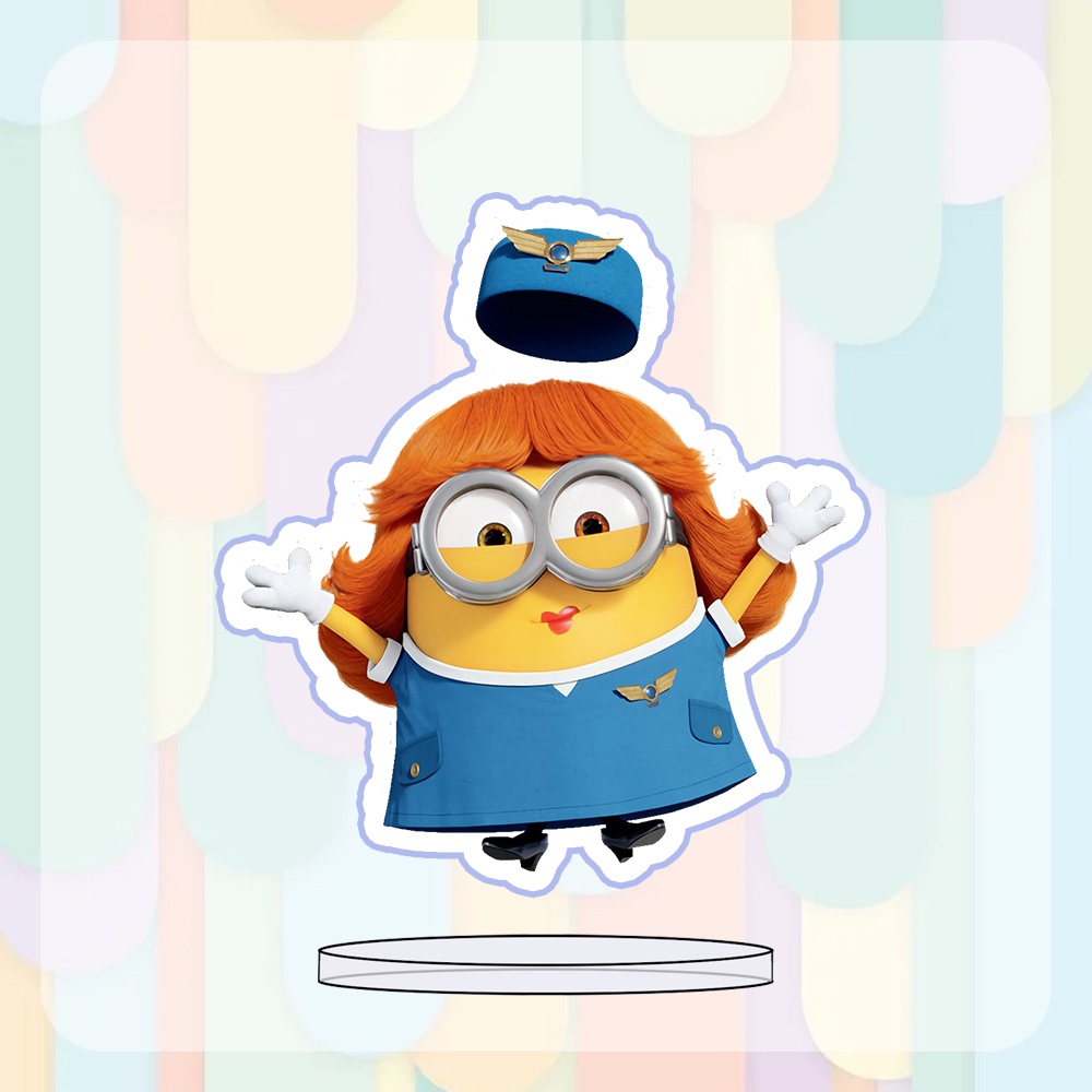 ( mini 3cm ) Mô hình standee Minions anime chibi phim hoạt hình The Rise Of Gru trang trí góc học tập