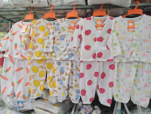 Bộ cotton giấy dài tay khuya giữa cho bé