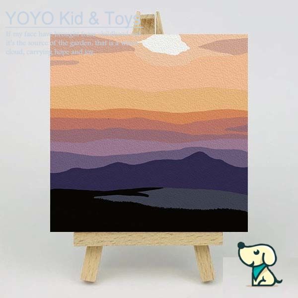 YoYo❤️Wall Art  tranh sơn dầu số hoá DIY Canvas Acrylic Paint / Painting kit / Deco Colouring art / 20X20CM noframe Mountain View XH123