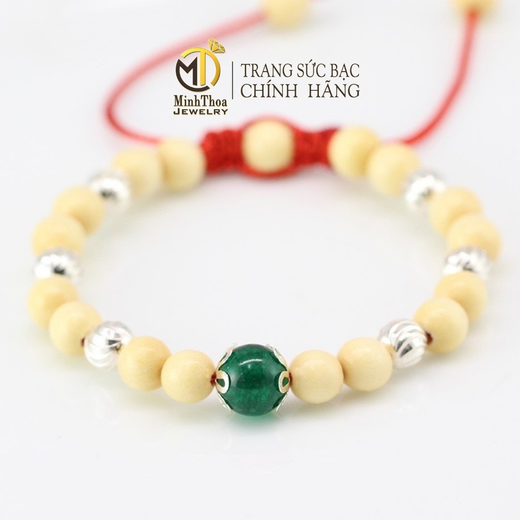 Vòng dâu tằm bi bạc cho bé, vòng dâu cho trẻ sơ sinh, bé gái, trai Minh Thoa JEWELRY