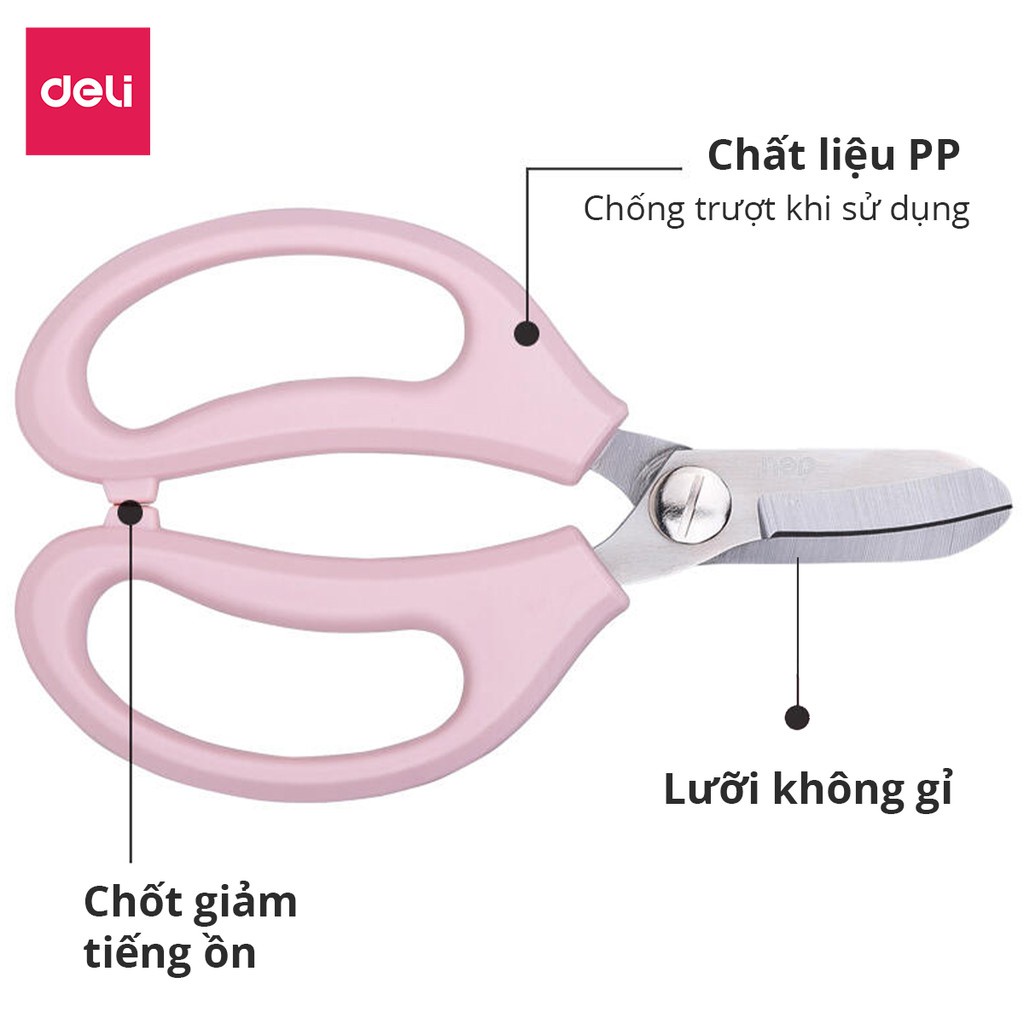 Kéo Làm Vườn Cắt Tỉa Cành Hoa Cây Cảnh Lưỡi Cắt Dày Màu Pastel Deli - Kéo Cắt Cành Chuyên Dụng Thiết Kế Không Đau Tay