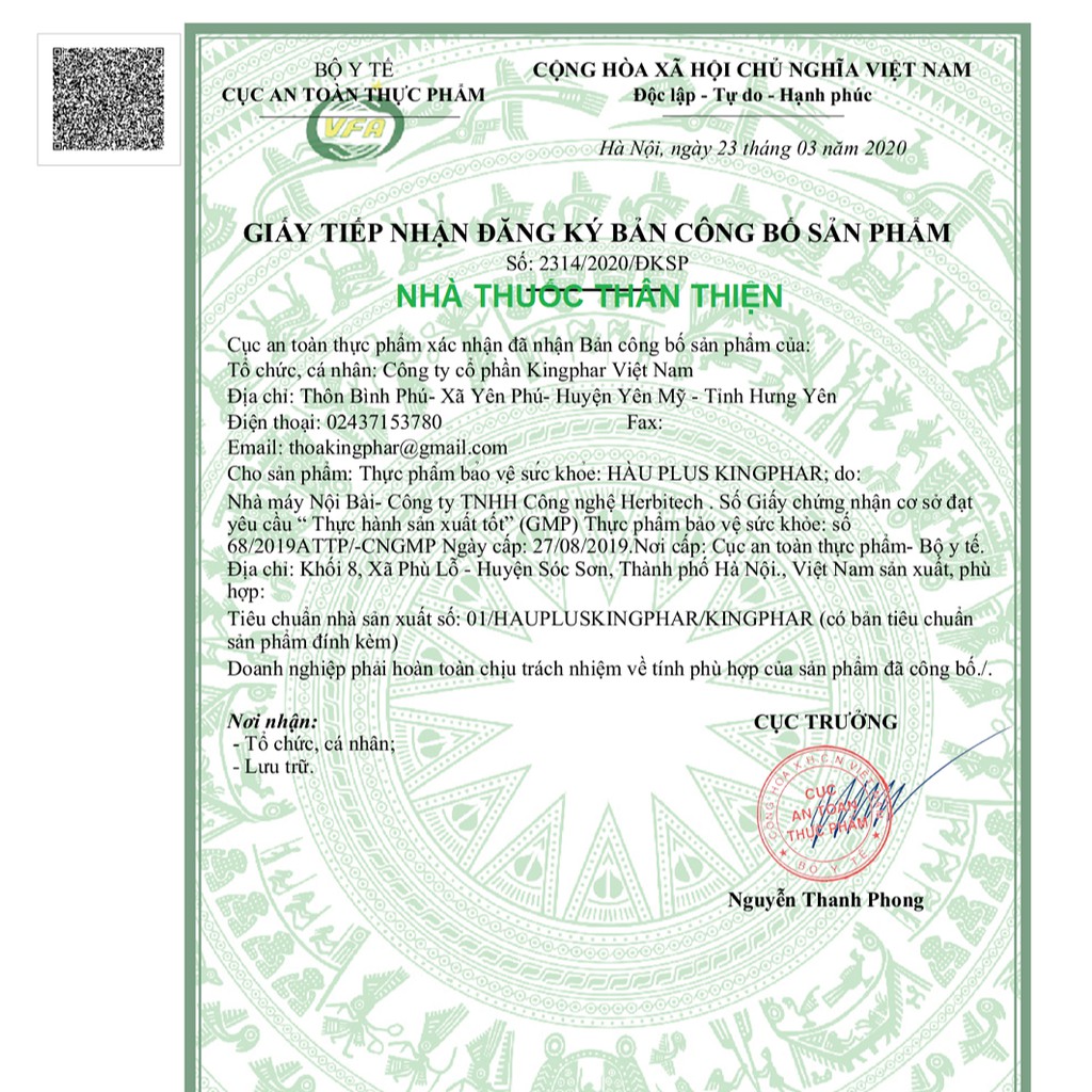 Hàu plus Kingphar- Hỗ trợ bổ thận, tráng dương, tăng cường sinh lý nam (Lọ 40 viên)