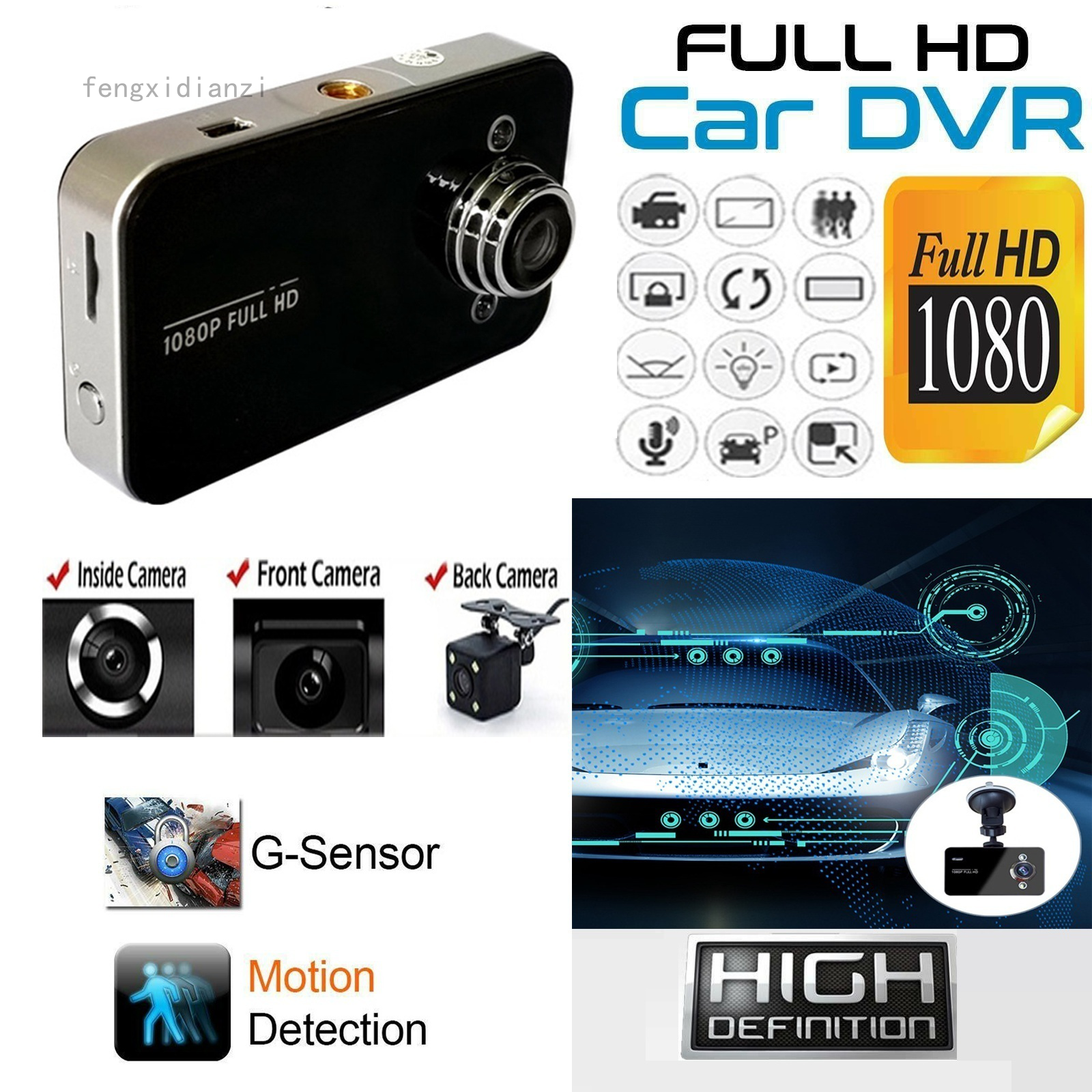 Máy Quay Hành Trình 1080p Hỗ Trợ Quay Ban Đêm Cho Xe Hơi