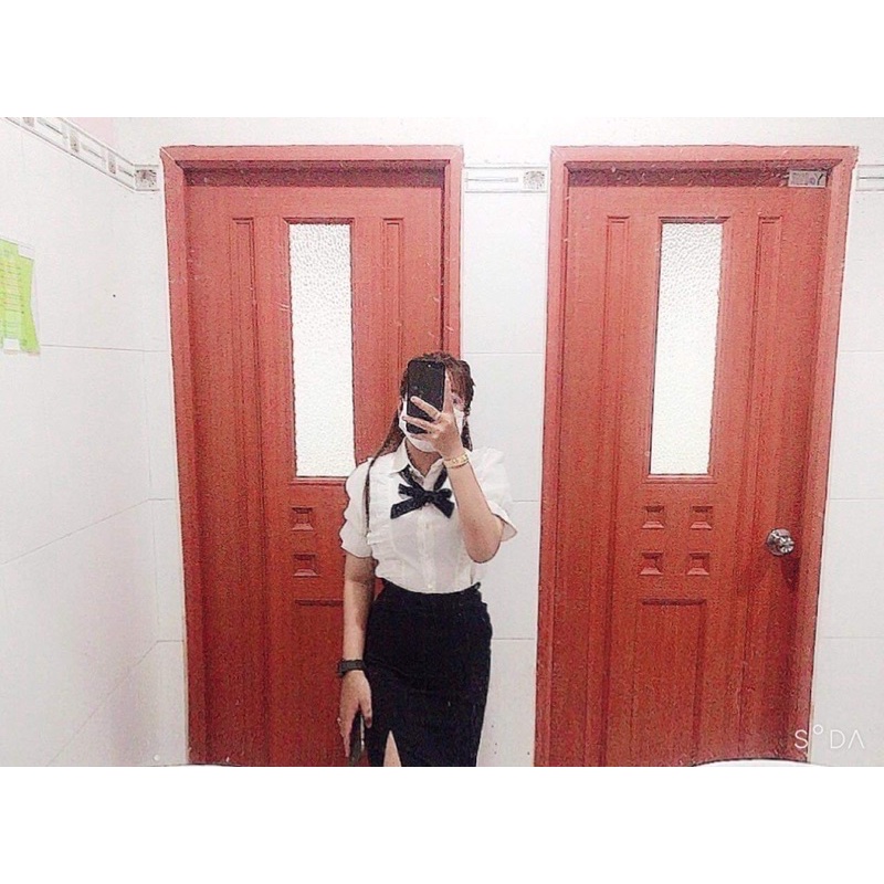 sét áo sơ mi kiểu + chân váy xẻ bigsize 55kg-95kg❤️❤️