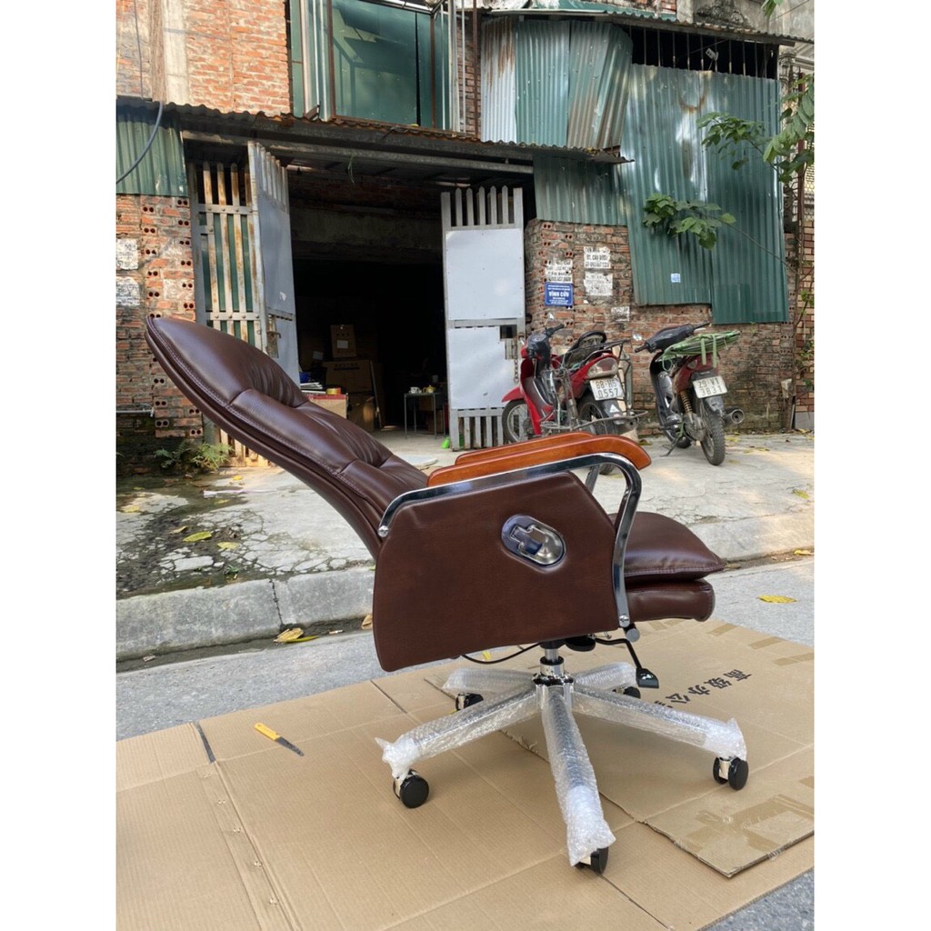 Ghế Giám đốc da nâu GD35 - Ngả lưng siêu êm