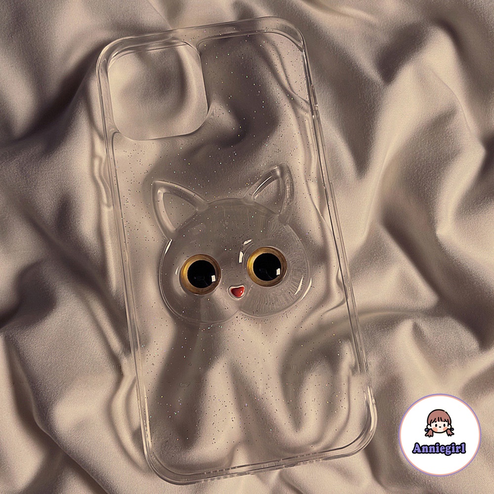 Ốp điện thoại TPU mềm chống sốc in mẫu mèo kitty 3d lấp lánh cho Iphone 14 13 12 11 Pro Max X Xr 8 7 Plus