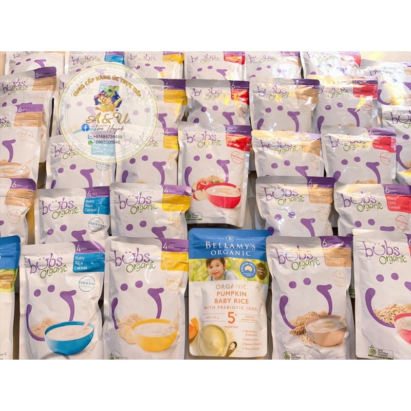 Bột ăn dặm BUBS ORGANIC ÚC ( KO cần nấu. Hsd 30 ngày sau khi mở gói)