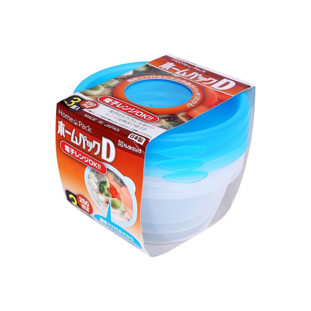 [Hỏa Tốc HN] Bộ 3 Hộp tròn đựng cơm văn phòng , hộp đựng thực phẩm thức ăn tủ lạnh 250ML Nhật Bản