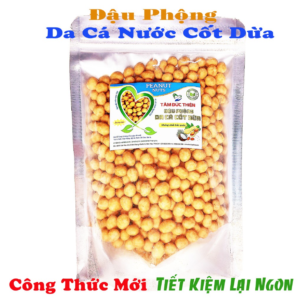 Combo 2 Túi 2 Vị: Đậu Phộng Da Cá Nước Cốt Dừa 500GR và Bim Bim Que &amp; Đậu Hà Lan 405GR Tâm Đức Thiện