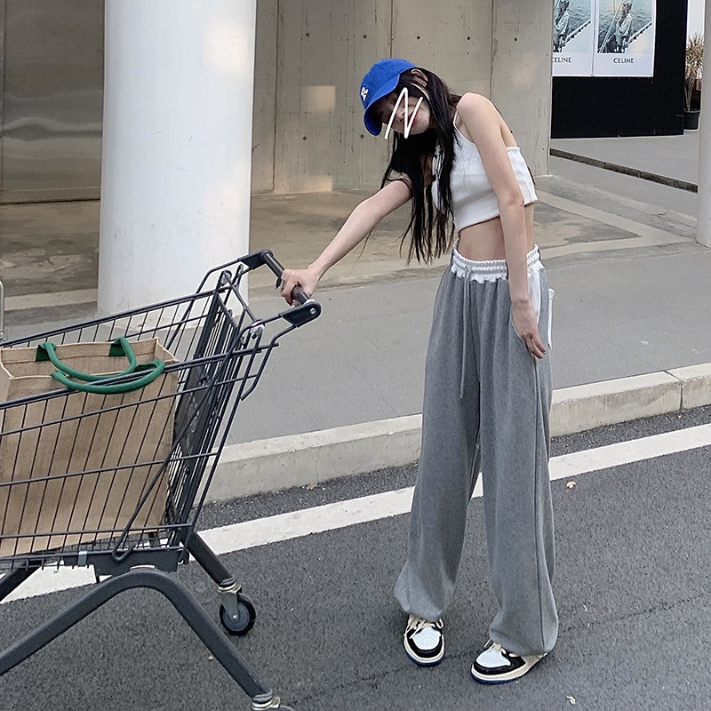 Quần Lưng Thun Rút Dây Màu Sắc Tương Phản Dành Cho Nữ