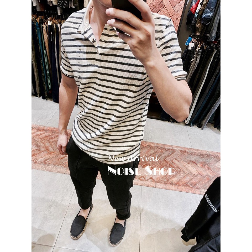 Áo Phông Có Cổ Hoạ Tiết Kẻ