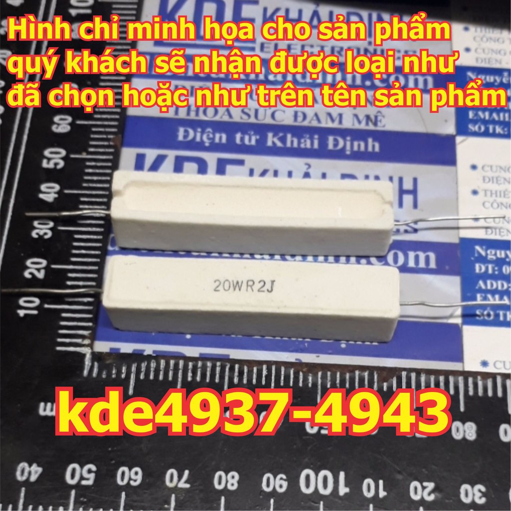 5 con điện trở 20W trở công suất, trở sứ 20W RJ kde4937