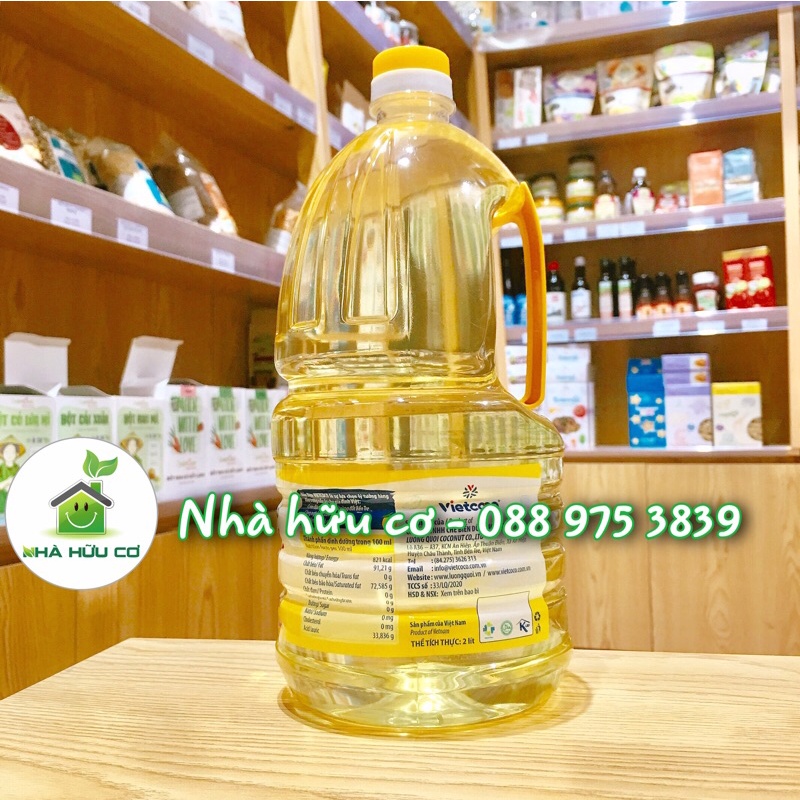 2 lít dầu ăn Vietcoco Dầu dừa Vietcoco Dầu dừa Vietcoco Cooking Oil Nhà Hữu Cơ