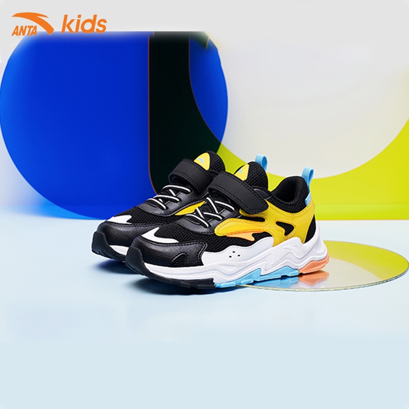 Giày thể thao bé trai Anta Kids W332139921 quai dán tiện lợi, upper mặt lưới thoáng khí