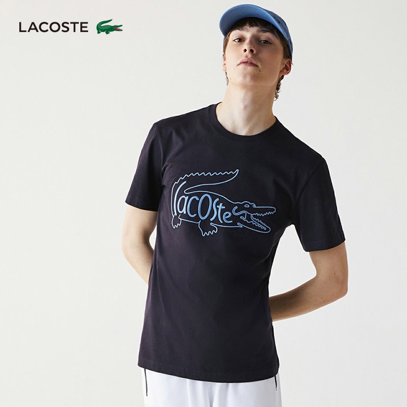 Áo Thun Cotton Ngắn Tay In Họa Tiết Cá Sấu LACOSTE Thời Trang Nam|Th0051