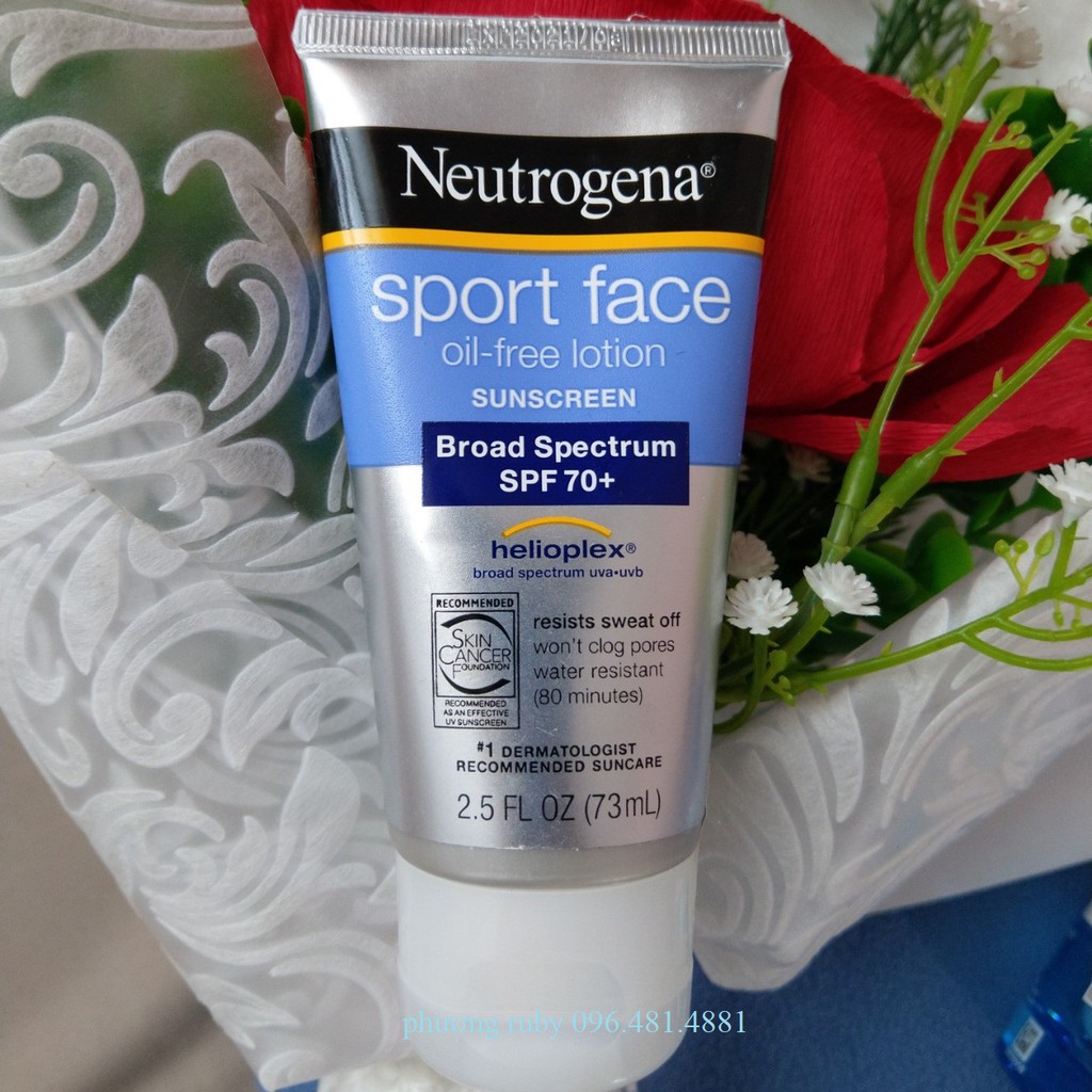 Kem chống nắng Neutrogena Sport Face Oil Free Lotion SPF70 73ml