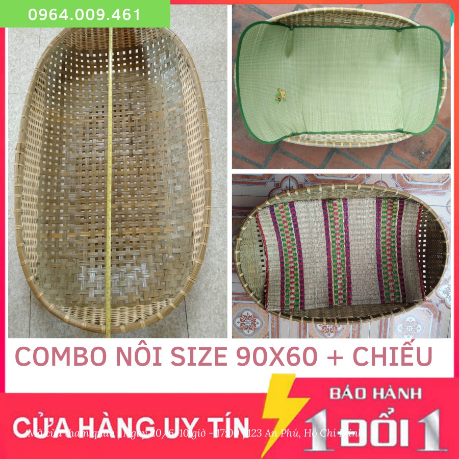 Nôi Tre Đặt Nằm Võng Cho Bé Size 90x60 Kèm Chiếu Lót