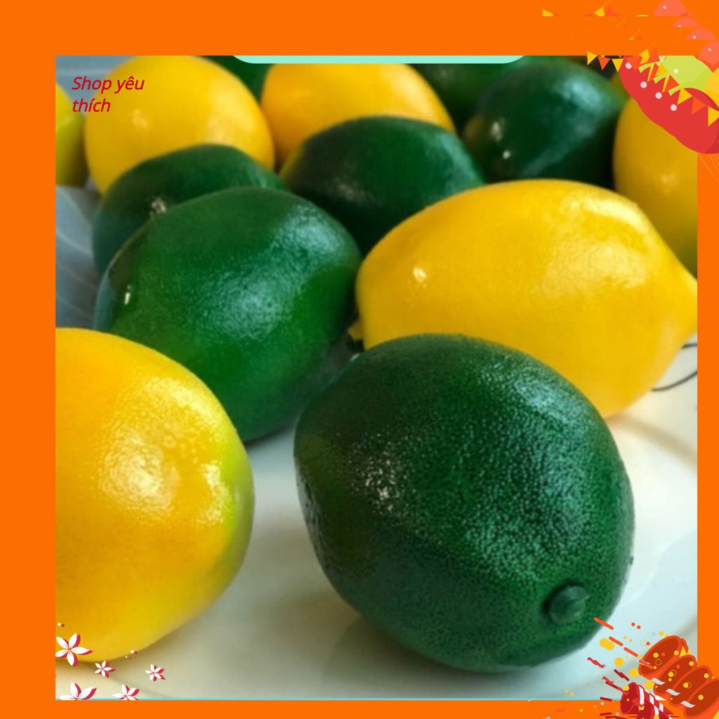 Quả Chanh nhựa vàng xanh dùng làm phụ kiện chụp ảnh sản phẩm