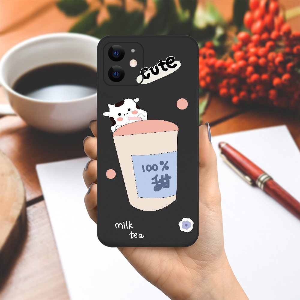 Ốp lưng OPPO A1K/A3S/A54/A94/F9/ ....dẻo cạnh vuông bảo vệ camera hình Milk Tea