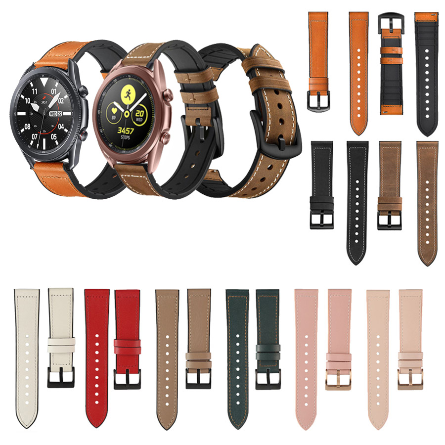 Dây Đeo Bằng Da Thật Thời Trang Dành Cho Đồng Hồ Thông Minh Samsung Galaxy Watch 3 41mm 45mm