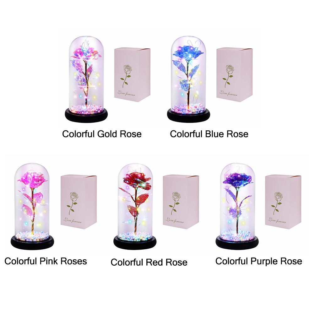 Hoa hồng nhân tạo trong lồng kính độc đáo có đèn LED làm quà tặng sinh nhật / lễ tình nhân cho mẹ/ vợ/ nữ