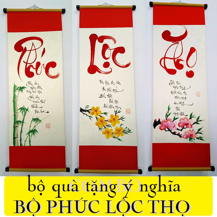 QUÀ TẶNG CHA MẸ, ÔNG BÀ, ĐỐI TÁC, DOANH NGHIỆP, TÂN GIA - TRANH THƯ PHÁP ĐẸP - TRANH CHỮ PHÚC LỘC THỌ