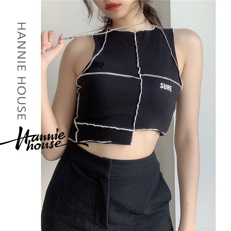 Áo Tank Top Không Tay Họa Tiết Hình Học