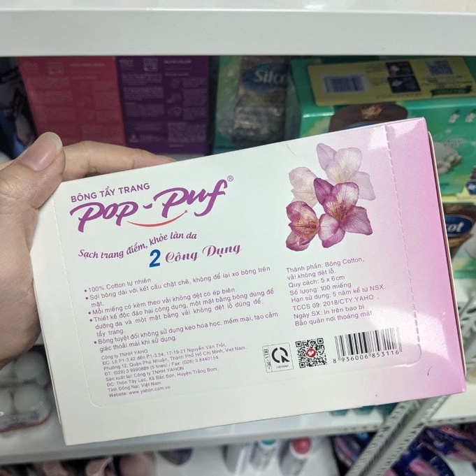 Bông tẩy trang Pop Puf hộp 100 miếng