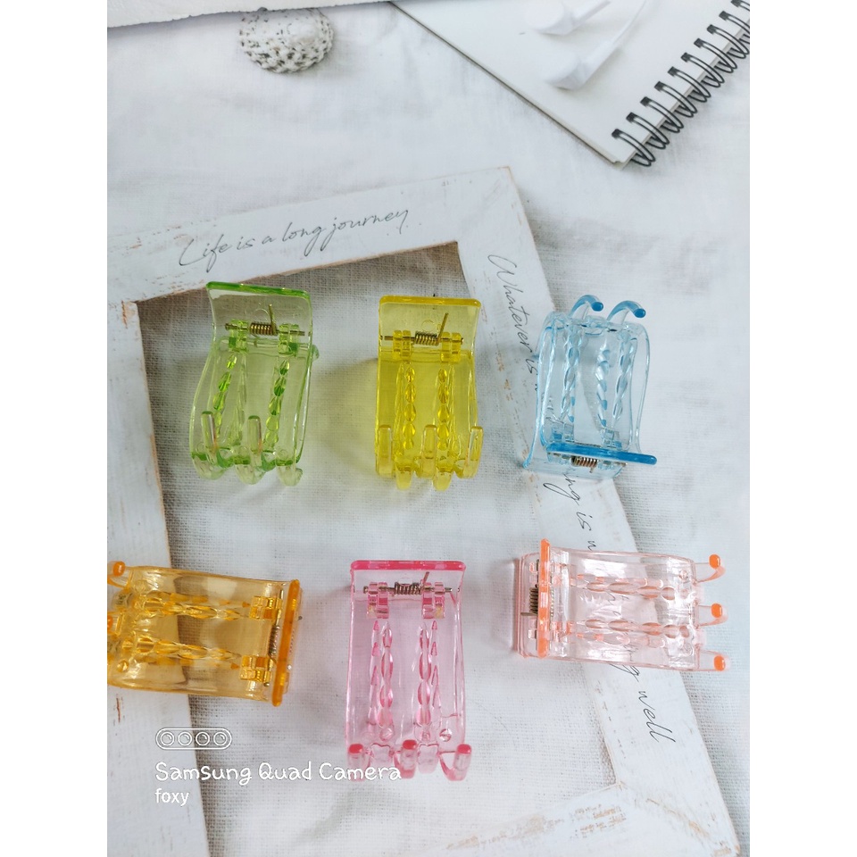 SET 6 kẹp tóc càng cua 5 Răng màu trong ngọt ngào ,HÀNG LOẠI 1