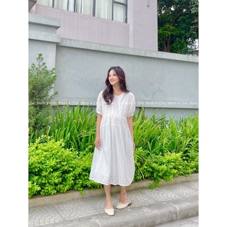 Váy bầu maxi thô hoa thêu
