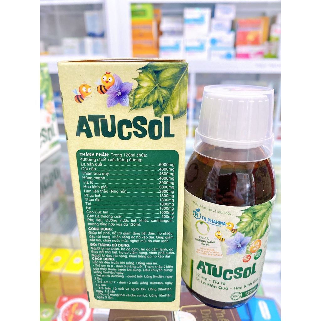 ✅ Siro Ho  ATUCSOL bổ phế,giảm ho,khản tiếng,hắt hơi,sổ mũi