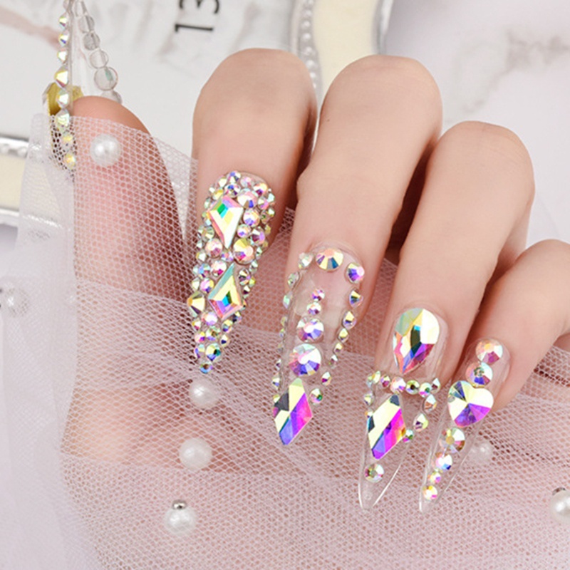 Đá 3D Lấp Lánh Nhiều Hình Dạng Dùng Trang Trí Móng Tay