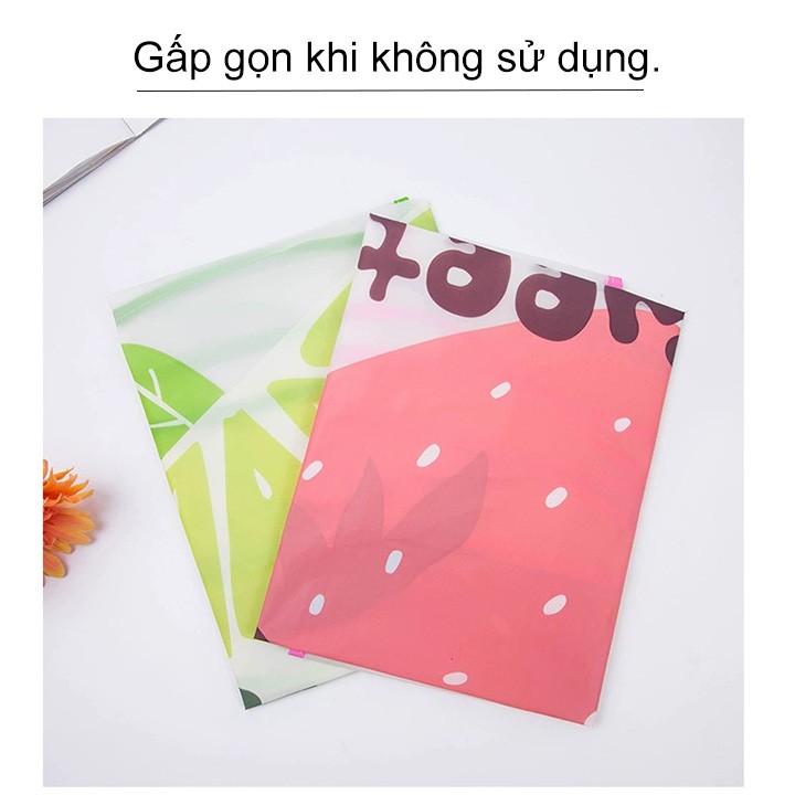 Tạp dề chống thấm nước thiết kế hình hoa quả dễ thương, tạp dề nấu ăn tiện ích FAMAHA