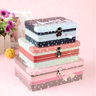 Bây giờ★Hộp Thiếc Nhỏ Đựng Đồ Có Khóa Mật Khẩu Phong Cách Châu Âu Sáng Tạo