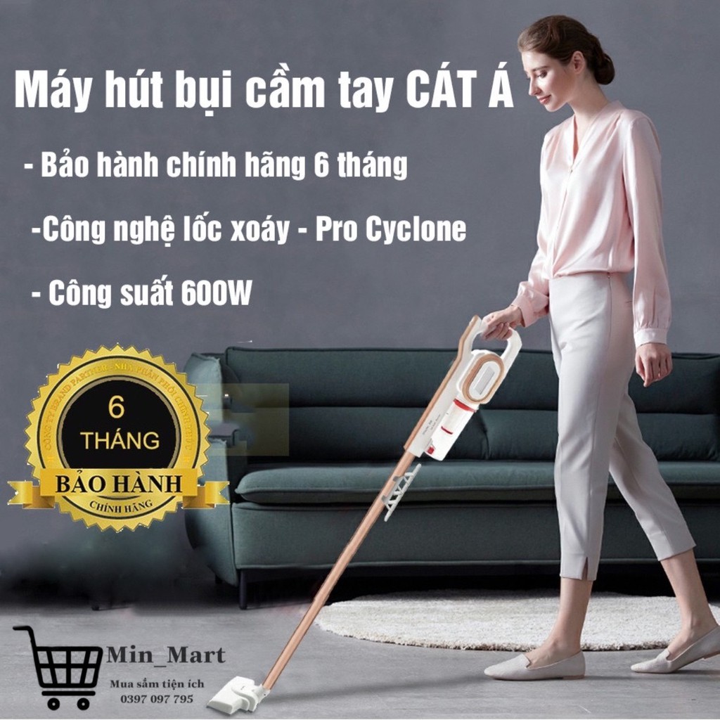 Máy Hút Bụi Gia Đình Cầm Tay Cát Á Thế Hệ Mới 3 Trong 1 Công Suất Lớn 600W, Lực Hút Cực Mạnh - Bảo Hành 6 Tháng