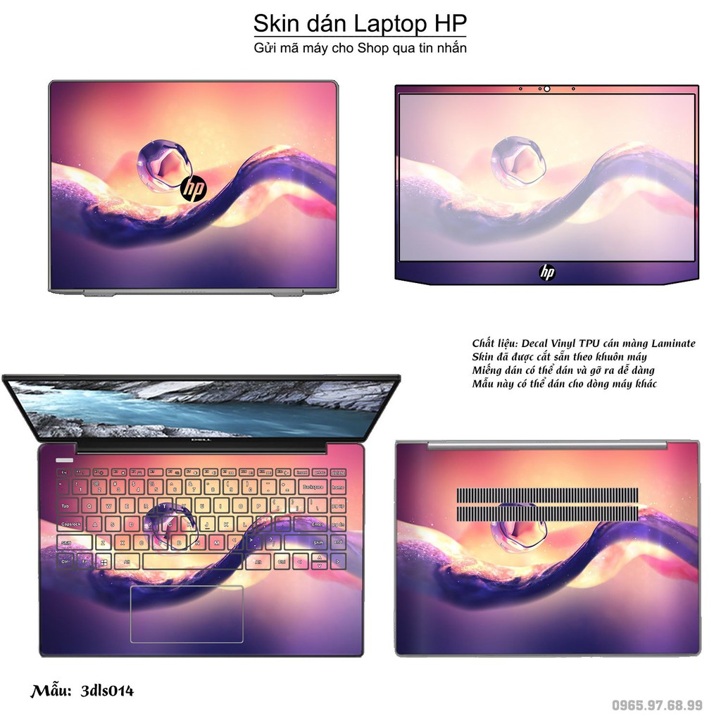 Skin dán Laptop HP in hình 3D Abstract (inbox mã máy cho Shop)