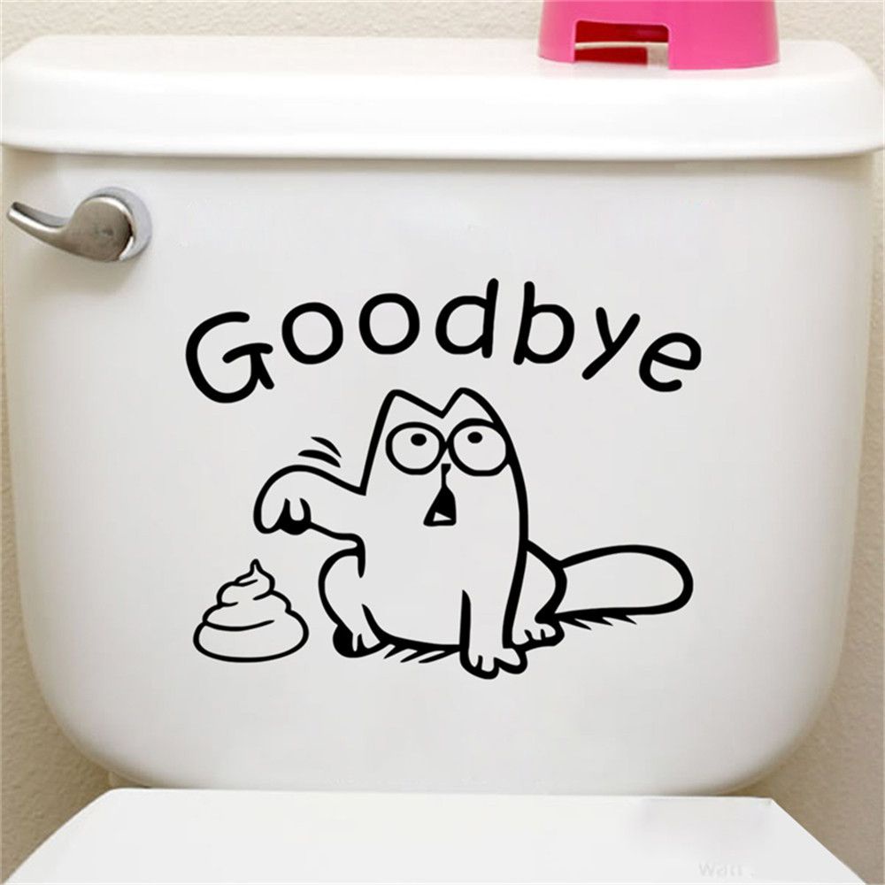 Toilet Seat Sticker Goodbye Wall Decal Home Decor
