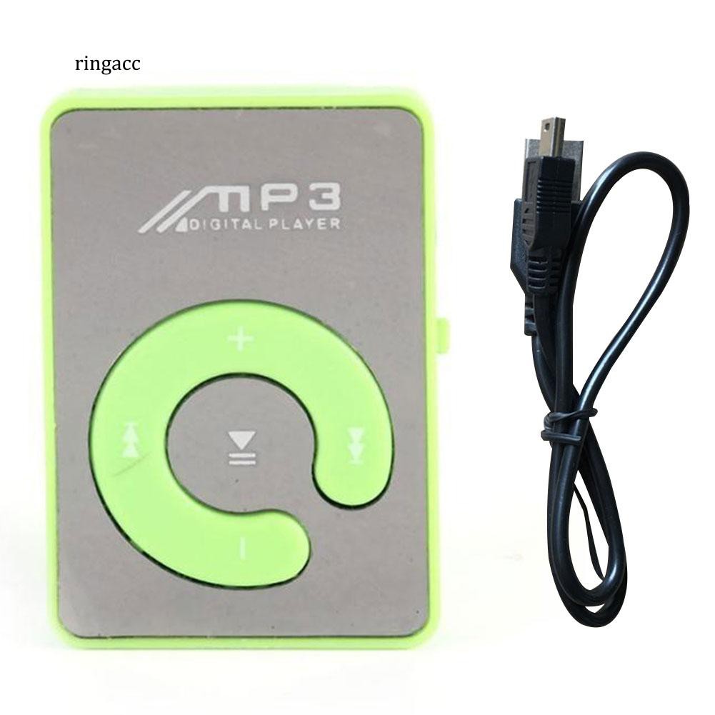 Máy phát nhạc MP3 có kẹp mini hỗ trợ thẻ nhớ Micro SD kích thước 4.3x2.9x1.7cm kèm dây cáp sạc và truyền dữ liệu