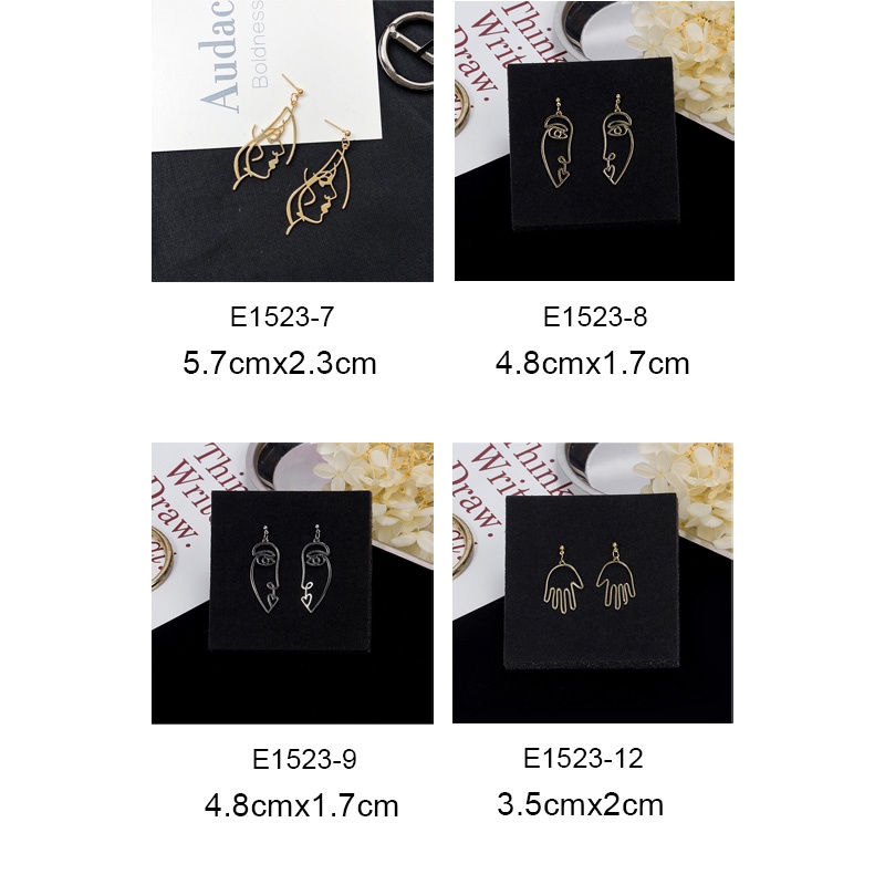 1 Đôi Khuyên Tai Kim Loại Thiết Kế Đục Lỗ Phong Cách Cổ Điển