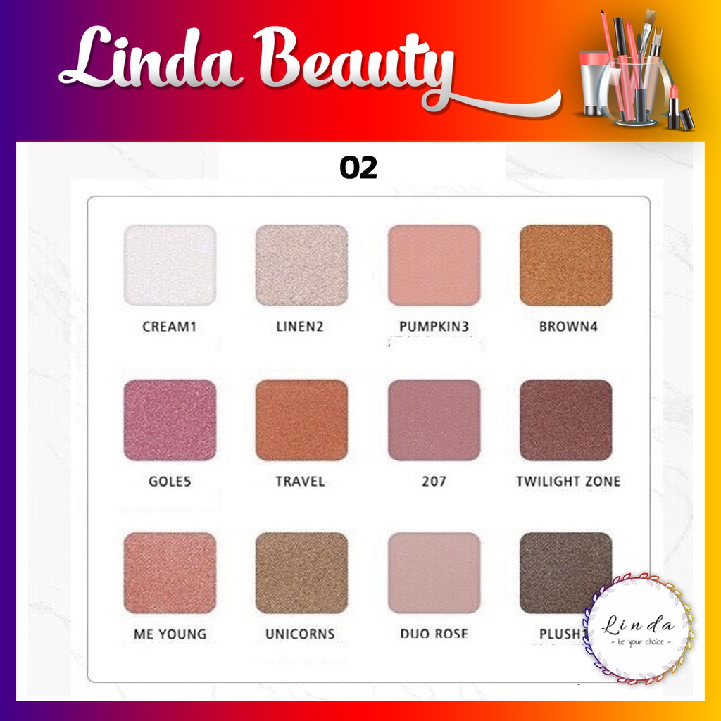 Bảng phấn mắt Lameila 12 màu vỏ trắng phiên bản mới hàng nội địa Trung | BigBuy360 - bigbuy360.vn