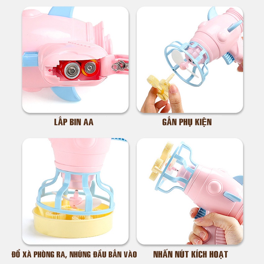 Súng Bắn Bong Bóng Cực Vui Gắn Cánh Quạt