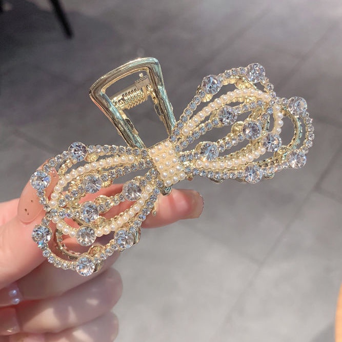 Kẹp Tóc Đính Đá Và Ngọc Trai Thời Trang Hàn Quốc Cho Nữ