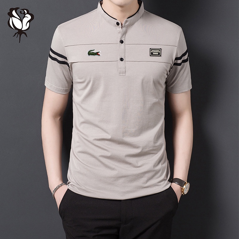 Áo thun polo tay ngắn cổ bẻ chất liệu cotton 5 màu sắc tùy chọn thời trang cho nam